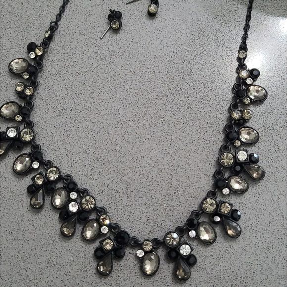 New rhistone necklace black beautiful New holidays - Picture 2 of 7